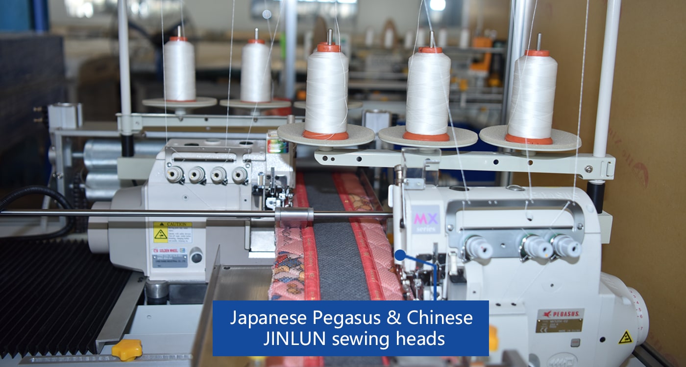 Japanese Pegasus & Chinese JINLUN sewing heads